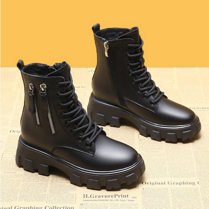 Girls Martin Boots Wild Plus Velvet Autumn and Winter Snow Thick-soled Short Boots Cotton Shoes