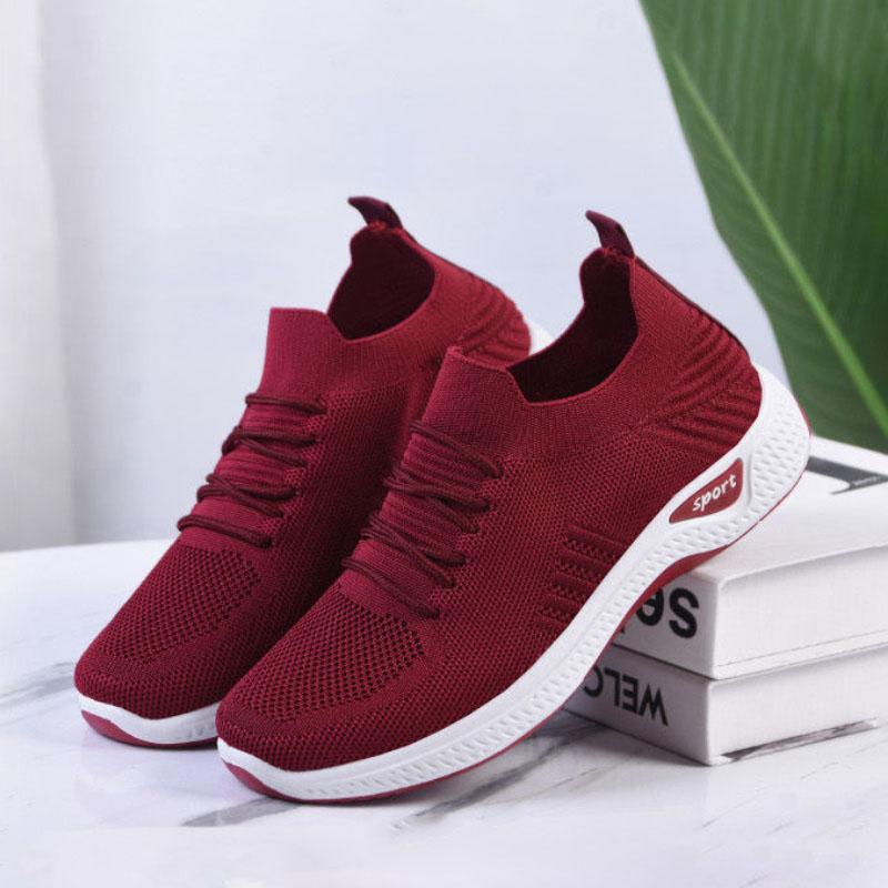 Women's Single Shoes Stretch Mesh Cotton Casual Breathable Sneakers Lazy One-legged Soft-soled Cloth Shoes