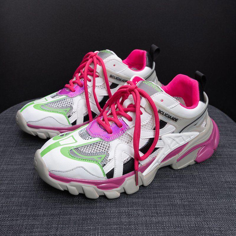 Spring and Summer Daddy Shoes Women's Shoes Thick Bottom Breathable Wild Hollow Sports Casual Shoes