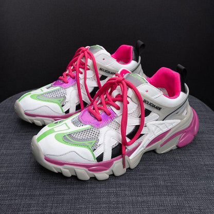 Spring and Summer Daddy Shoes Women's Shoes Thick Bottom Breathable Wild Hollow Sports Casual Shoes