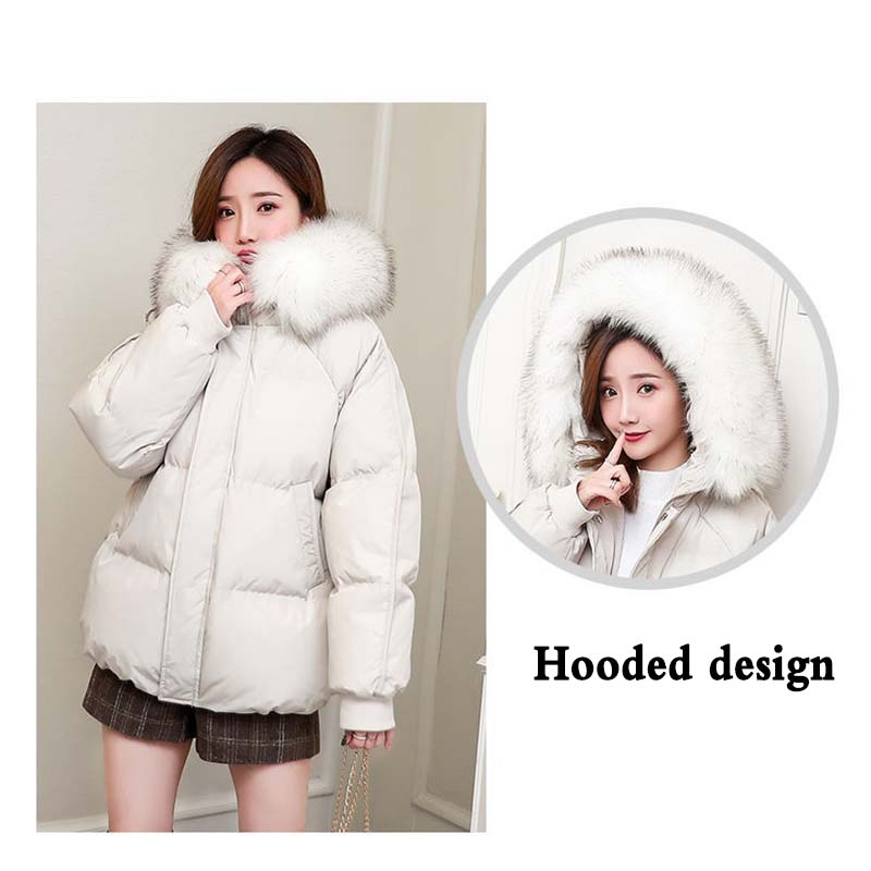 Women's Short Cotton Coat Students Loose Fashion Casual Cotton Coat Thick Bread Coat