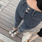 Retro High-waisted Skinny Pencil Pants Spring and Autumn Looks Thin and Versatile Skinny Nine-point Jeans Women