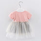 0-5Y Summer Princess Infant Baby Girls Dress Long Sleeve Lace Patchwork Back Bowknot Tutu Dress