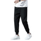 Summer Ice Silk Trousers Men's Tie-foot Casual Sports Pants Trend Thin Harem Trousers