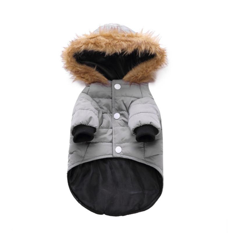 Winter Pet Dog Coats Jackets Hoodie Warm Clothes Fur Collar Small Dog Coats for Chihuahua French Bulldog Puppy Clothing Waterproof