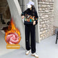 Autumn and Winter Plus Velvet Thick Sports Pants Women's Loose and Thin Wide-leg Straight Pants Gray Leggings Outer Wear Casual Sweatpants