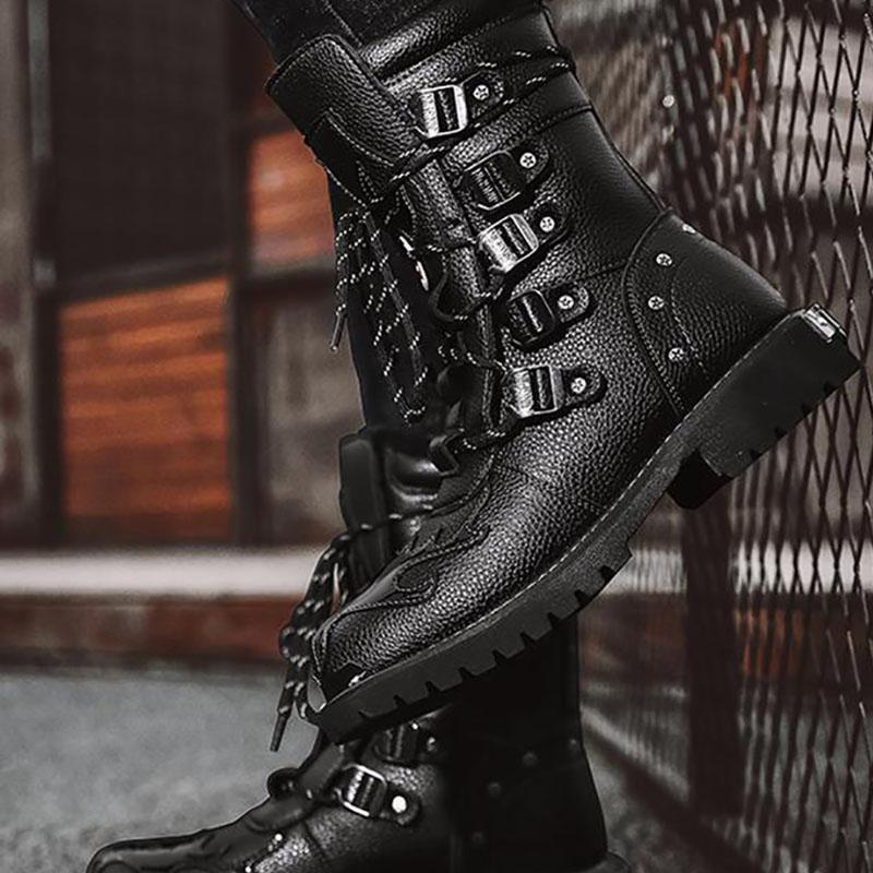 Martin Boots Men's High-top British Style Boots Tooling Boots Autumn Motorcycle Leather Boots Rider Boots Winter Men's Shoes