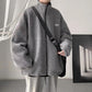 Double-sided Pu Lint Padded Jacket Men's Padded Jacket Plus Velvet Thick Lamb Wool Jacket Autumn and Winter Style Padded Jacket