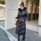 Women's Winter Korean Style Loose Quilted Coat Warm Stand-up Collar Down Jacket Women's Bright Face Long Down Jacket