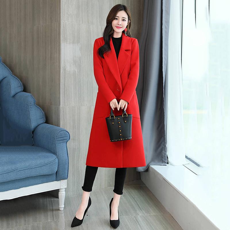 Women Woolen Coat Outerwear Autumn Winter Clothing Fashion Warm Woolen Blends Female Woolen Jacket