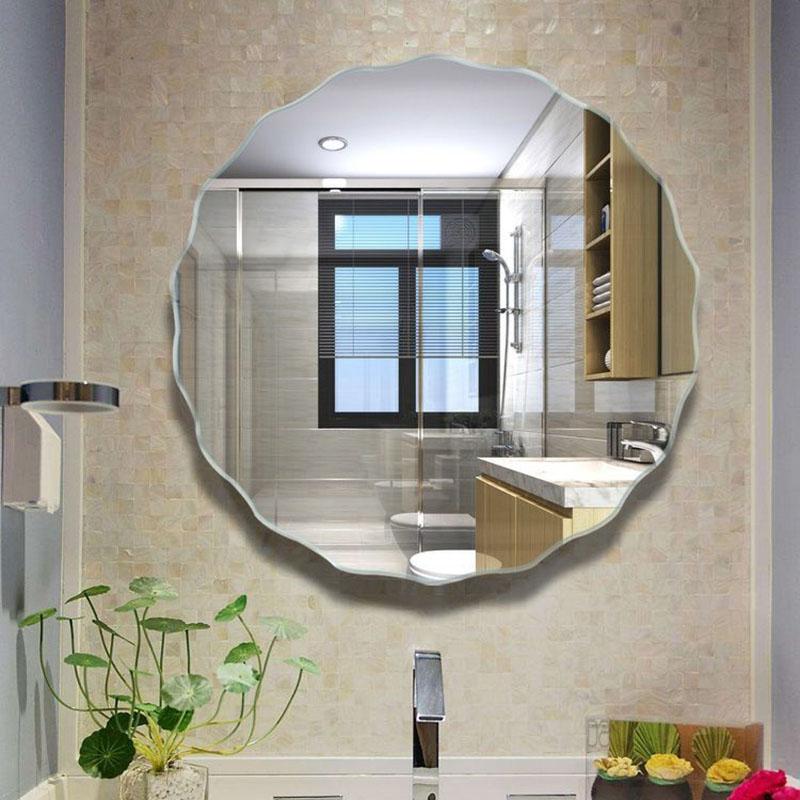 Irregularly Shaped Mirror Wall-mounted Bathroom Mirror Safe Explosion-proof Sleek Without Paddles