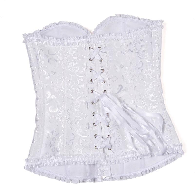 Sexy Lace Up Satin Corset Cup Lingerie Side Overbust Corset and Bustier Party Bow Halter Corset