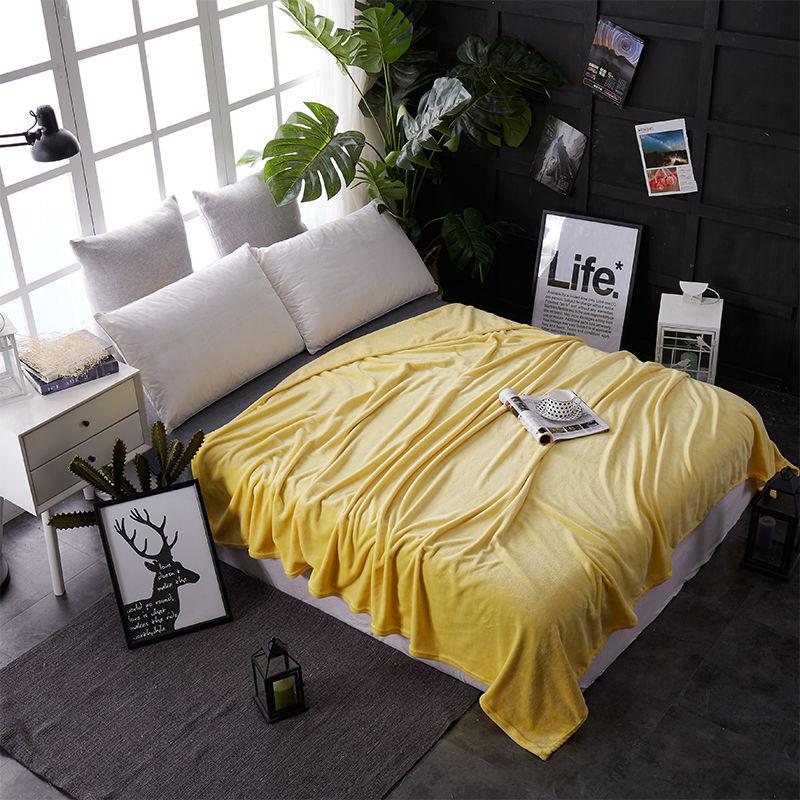 Pure Color Coral Fleece Blanket Leisure Blanket Sofa Blanket Thin Summer Cover Blanket Air Conditioning Blanket Flannel Blanket Sheet