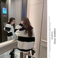 Autumn and Winter Fashion Sweater Loose Casual Striped Jacket Cardigan Knitted Young Women's Top
