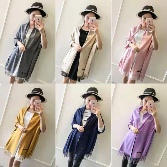 Scarf Women Wraps Solid Lady Long Cashmere Head Scarves