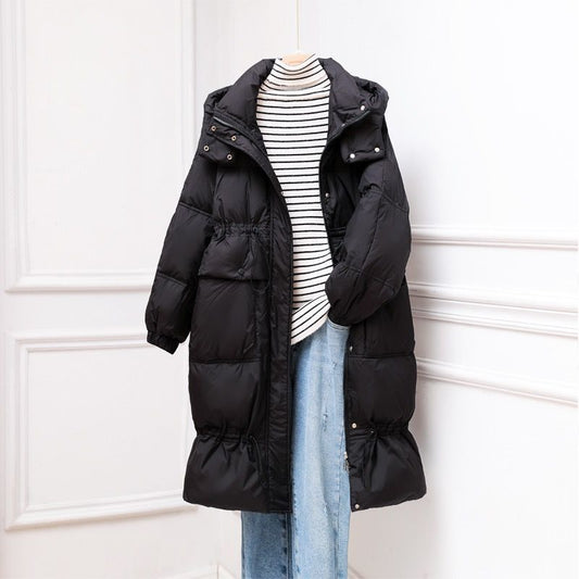 Mid-length Down Jacket Women's New Style Net Red Loose Fashion White Duck Down Winter Clothes