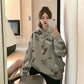 Cartoon Print Hoodie Women's Hooded Oversized Pullover Harajuku Warm Kawaii Women's Loose Street Sweatshirt