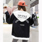 Spring and Autumn Short Hooded Jacket Womens' Letter Printed Double Lining Loose Thin Jacket Cardigan Top Double Layer Lining