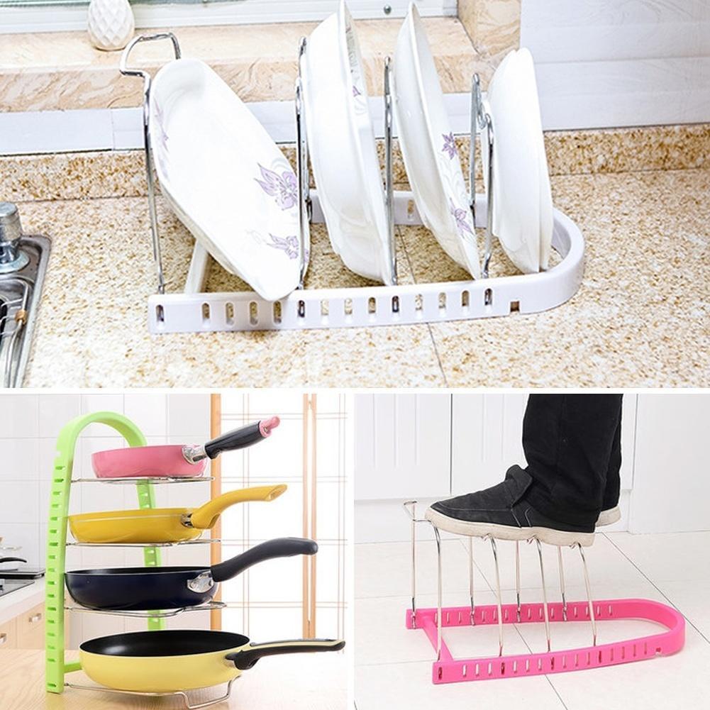 Pot Lid Rack Door Kitchen Storage Cover Holder Organizer Space Saver 4 Shelf