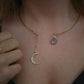 Fashion Jewelry Simple and Generous Diamond Moon Drop Ladies Short Necklace Chain Collar