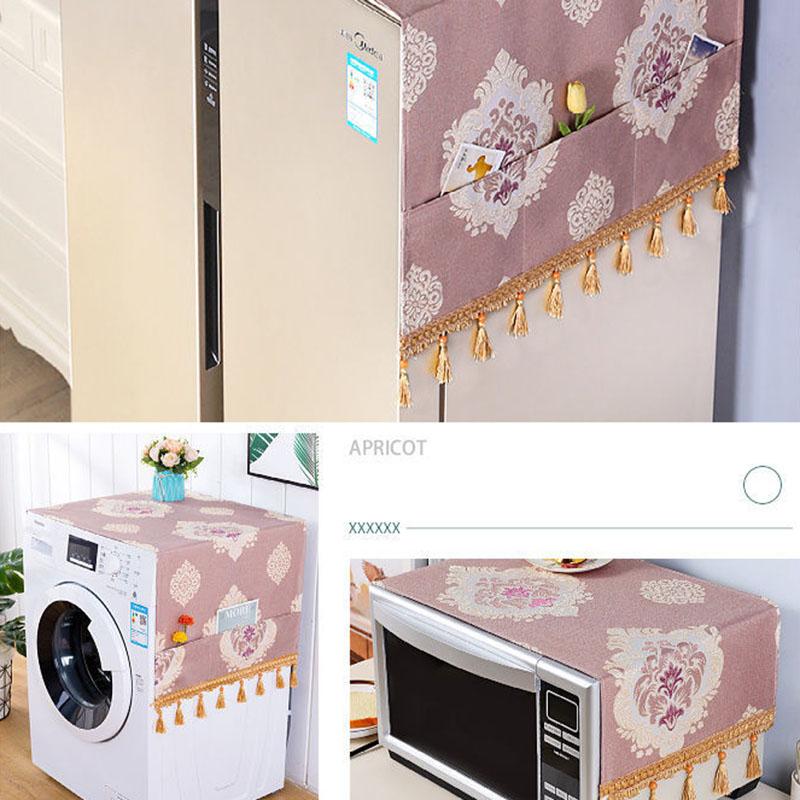 Fridge Dust Cover Washing Machine Cover Household Dust Proof Covers with Storage Pockets
