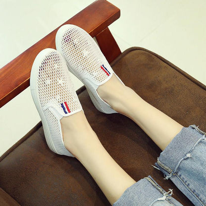 Soft Sole Net Shoes Women's Trendy Lightweight Cloth Shoes Breathable Hollow Mesh Shoes Casual Sports Shoes