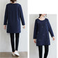 Fashion Women Long Sleeve Embroidered Solid Polyester T-Shirt Autumn  Femininas Basic Tops Loose Chemise Tunic Pullover