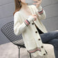 Spring and Autumn Knitted Cardigan Sweater Mid-length Casual Top Loose Outer Wear Women's Jacket