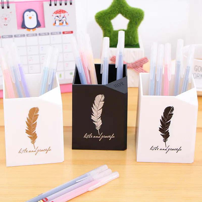 Creative Fashion Simple Pen Holder Desktop School Supplies Office Supplies Square Storage Box