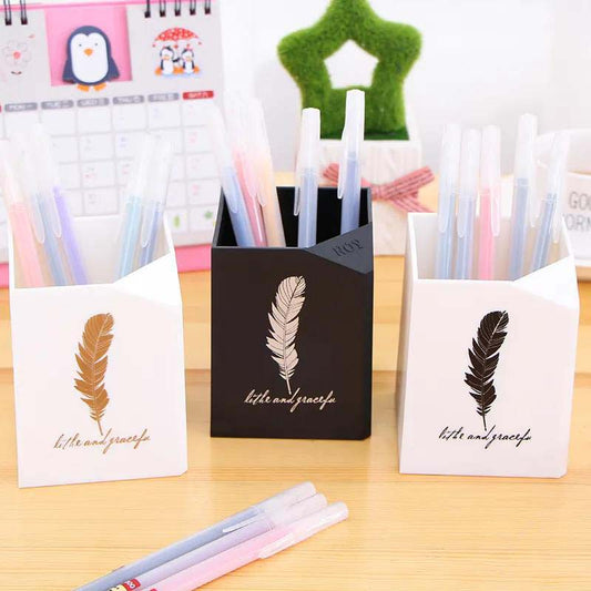 Creative Fashion Simple Pen Holder Desktop School Supplies Office Supplies Square Storage Box