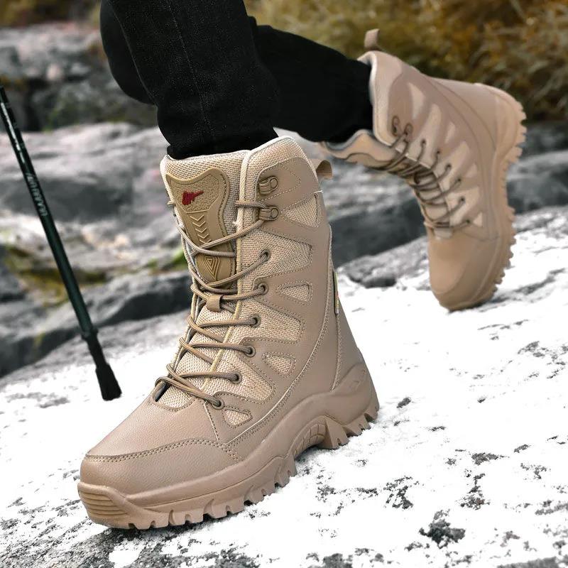 Winter Plus Velvet Boots Men and Women Outdoor Hiking Boots High-top Desert Boots Tooling Boots
