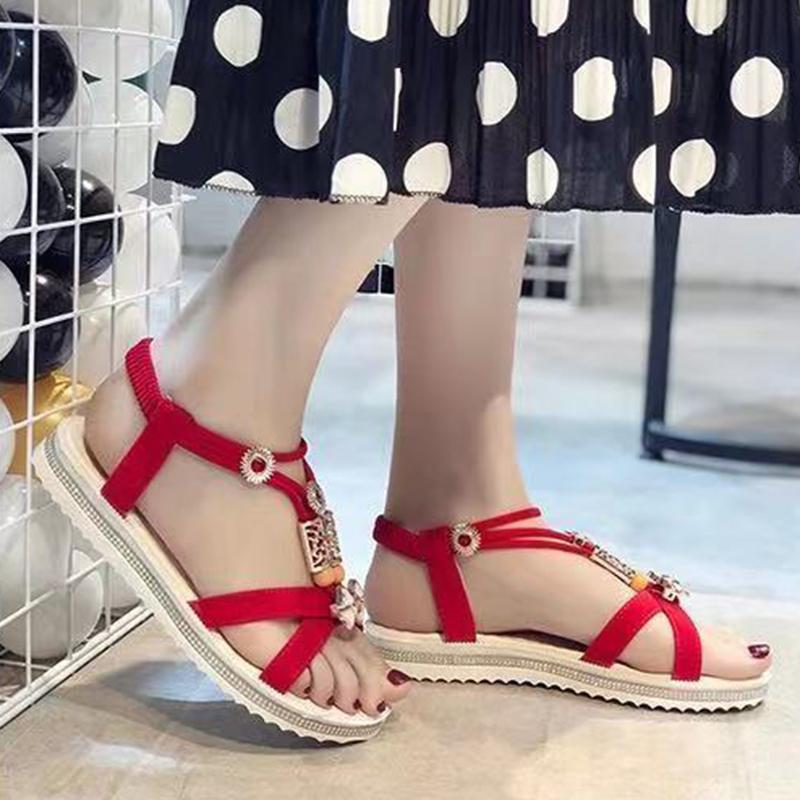 Sandals Female Summer Bohemian Flat Students Korean Version of All-match Casual Roman Beach Shoes Women