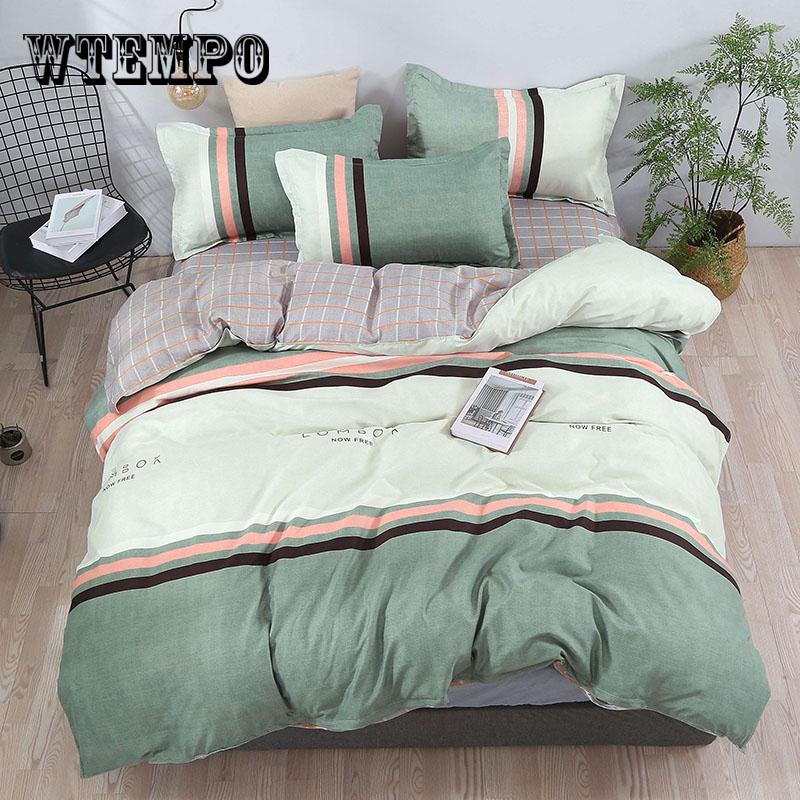 New Bedding Set Cloud Pattern Bedclothes Home Textiles Blue Bedspread Duvet Cover Set Flat Sheet