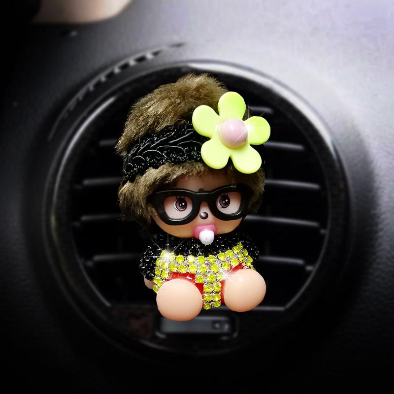 Mini Doll Aroma Diffuser Car Air Conditioning Outlet Plug-in Creative Decoration  Accessories
