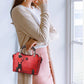Women Genuine Leather Zipped Crossbody Hand Bag Multifunction Anti-Theft Bag One-shoulder Backpack