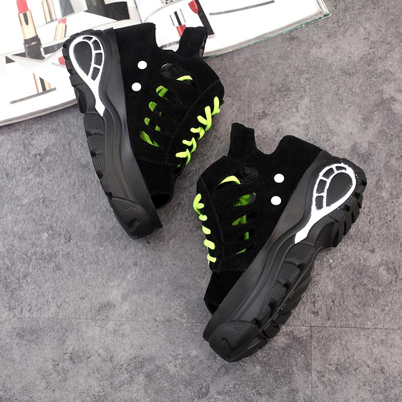 MakeWishes Women Slope with Water-proof Platform Shoes Womens Wisp of Air-permeable Fish-mouth Shoes