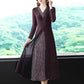 Dress Temperament High-end Fake Two-piece Slim Waist and Thin Spring Long-sleeved Slit Long Dress Women's Clothing
