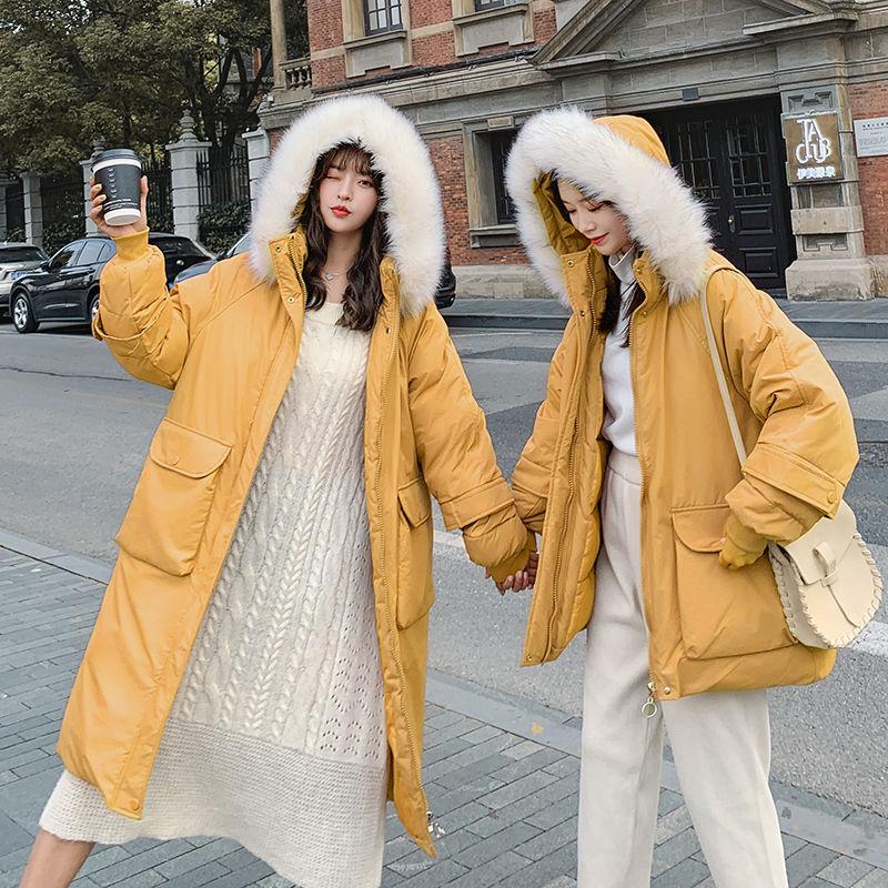 Winter Girlfriends Dress Big Fur Collar Cotton Coat Korean Style Loose Cotton Coat Women's Short Thick Coat