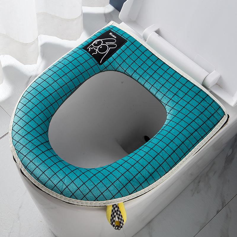Universal Toilet Seat Cover Round Toilet Seat Cushion Winter Thickening Warm Washable Zipper Toilet Seat Cover
