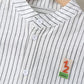 Boy's Short-sleeved Shirt Summer Children's Korean Style Handsome Cotton and Linen Striped Baby Stand-up Collar Cardigan Loose Thin Section