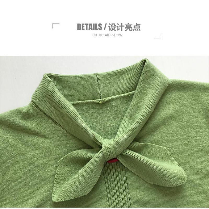 Bow Thick Slim Bottoming Shirt Women Winter Was Thin Knitted Elegant temperament Sweater