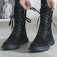 Snow Martin Boots Female Autumn and Winter Tube Warm Plus Velvet Snow Cotton Shoes Wild Belt Boots