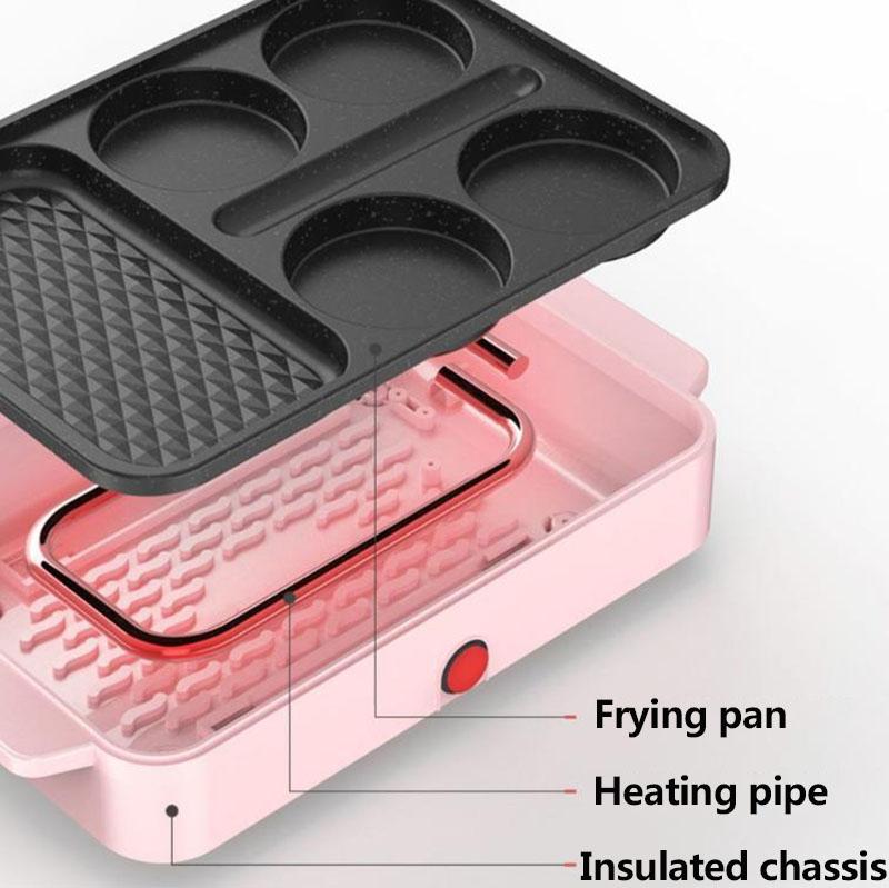 900W Frying and Baking Machine Flat Bottom Frying Pan Waffle Maker Kitchen Supplies for Family