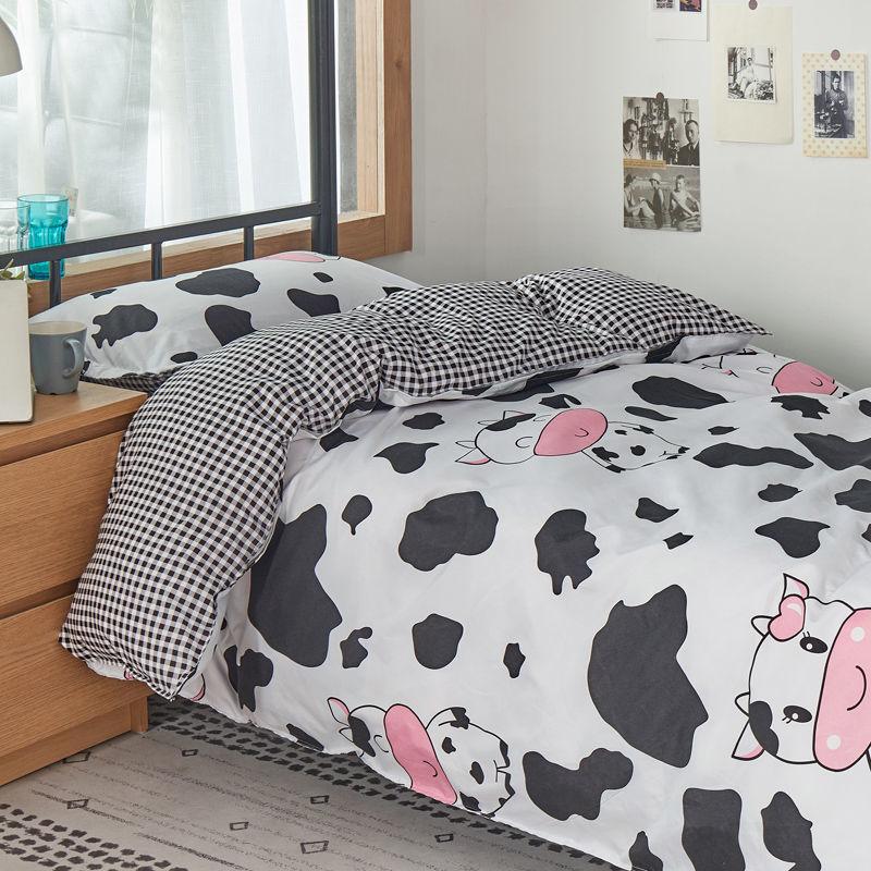Simple Girl Heart Strawberry Sweetheart Single Three-piece Quilt Cover Student Dormitory Three-piece Single Bed