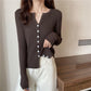 Knit Bottoming Sweater Cardigan Sweater Women V-neck Outer Wear Spring and Autumn Hedging Inner Wear Thin Section Long-sleeved Blouse Cardigan Jacket