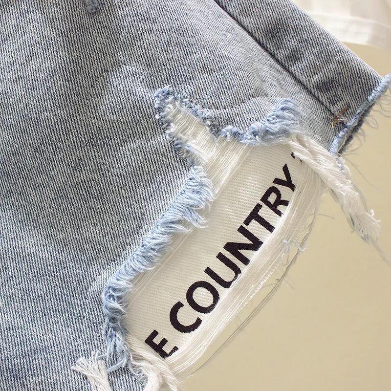 Ripped Denim Shorts Women's Summer High Waist Loose and Thin Wild Wide-leg Pants Thin Section