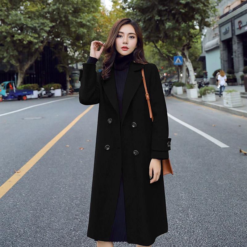 Autumn Women's Woolen Coat Women's Mid-length Wild Women's Loose Loose Woolen Coat
