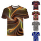 3D Swirl Print Shirt Summer Men T-shirt Personality Streetwear High Street Half Sleeve Tees Casual Breathable Pullover