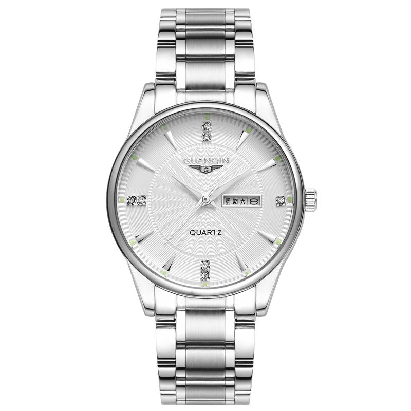 Men's Fashion Stainless Steel Belt Luxurious Business Quartz Watch Wristwatches