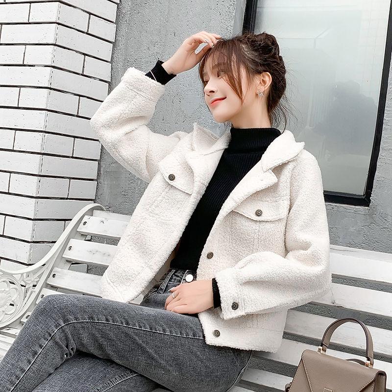 Fashion Trend Velvet Women's Coat Autumn and Winter Loose Plus Velvet Thick Lamb Wool Coat